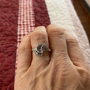 Woman’s blue topaz ring